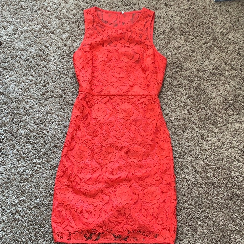 J CREW coral lace dress